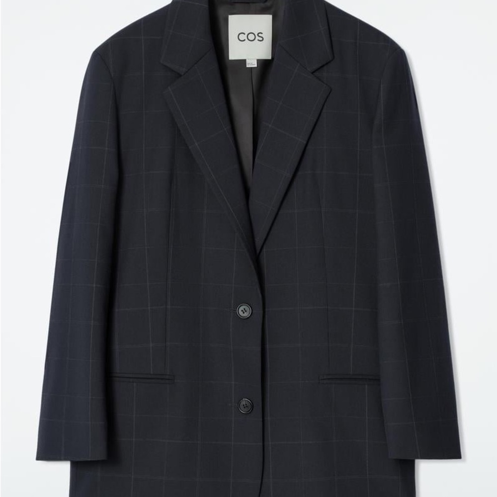 NWT COS Women's Navy Checkered Blazer